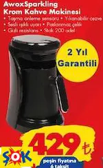AWOX SPARKLİNG KROM KAHVE MAKİNESİ